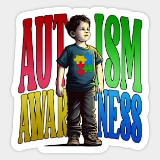 Autism Awarenesse proud Kids Boy Sticker